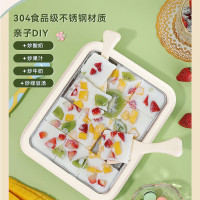 Abereve艾贝丽炒冰机小型炒酸奶机儿童制冰机器食品级304不锈钢炒酸奶盘炒冰沙机[含炒铲]ABL-CB916白色