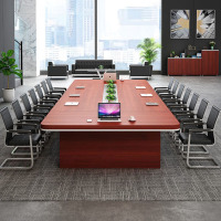 鼎南会议桌简约现代办公室桌椅组合办公桌子洽谈培训会议室长条桌家具 7.0米会议桌+26把椅子