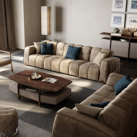 鼎南意式轻奢R级磨砂皮电动功能模块沙发组合三人位