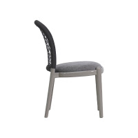 鼎南蔓藤餐厅餐椅棉麻绒布艺藤编工艺休闲椅靠背椅子