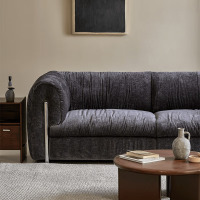鼎南摩卡布艺沙发意式极简客厅黑糖云朵客厅沙发深灰色2.52m