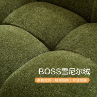 鼎南百合沙发复古风绿色简约一字直排布艺沙发客厅大小户型2.68米