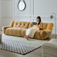 鼎南沙发客厅复古轻法式奶油风沙发2.6*1*0.75