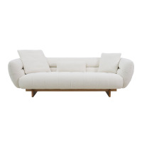 鼎南岛屿布艺沙发米白色泰迪绒布奶油风客厅直排沙发大小户型