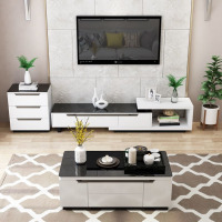 鼎南升降茶几餐桌两用一体式多功能可折叠简约现代客厅小户型创意茶几 实木板 1桌4椅 大理石纹钢玻- 整装