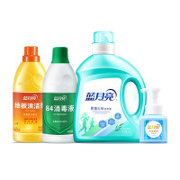 精致防疫套包2(2kg除菌洗衣液+225ml泡沫抑菌+600g84消毒液+600g地板水)