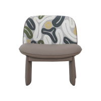 震旦单椅餐椅精品花布皮布结合休闲椅靠背椅子