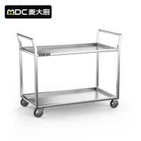 麦大厨 二层不锈钢 送餐车手推车收碗车 双层餐车800*500*900 MDC-SCD6-2C0805