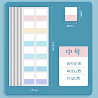 索引贴莫兰迪6色中号120枚标签贴透明便利贴纸文具办公家用品可书写便签纸归类错题记事书签MM101