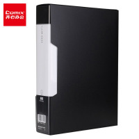 齐心(Comix) A4/80页资料册配外壳文件活页收纳册插袋档案文件夹学生试卷科目收纳袋 黑色PF80AK-1