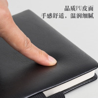 齐心(COMIX)文具A5/120张皮面本笔记本子商务记事本日记本可插笔办公用品 C5708蓝