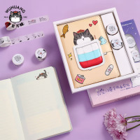 齐心(COMIX)[全网低价]吾皇万睡 创意可爱皮面手账本套装(配和纸胶带) 毕业礼物32K 98张WHCV2962 颜