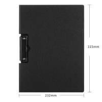 齐心(COMIX)A4横式折页板夹会议夹 加厚硬文件夹 诗朗诵签约夹板 试卷资料收纳夹菜单夹 黑EA8008