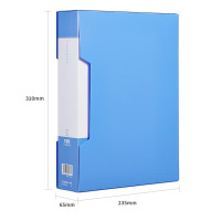齐心(Comix) 100页文件夹 插页袋文件册A4资料册插页文件夹活页夹 配外壳 蓝色EA0100