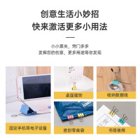 齐心(COMIX)12只50mm彩色长尾夹票夹 1#超大号燕尾夹票据夹子 12只/筒 EB8551ES