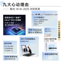 方正极光14[国家补贴]笔记本电脑轻薄本AI办公学习游戏手提商务小巧(酷睿Ultra7 32G/2TB)14英寸白