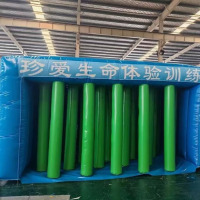 策雨充气消防体验屋逃生演习模拟演习宣传安全救生帐篷防踩踏帐篷厂家 防踩踏帐篷含印字 2.5*8*2.4m