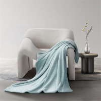 水星家纺 家用午睡毯子办公室毛毯DH小方格毛巾毯100cm×140cm