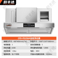 厨丰达 油烟净化一体机商用油烟机饭店酒店餐饮厨房定制排烟罩低空直排油烟净化器 CFD-FD250A