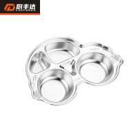 厨丰达 304不锈钢餐盘饭盒碗 儿童分格餐盘卡通[四格甲壳虫汽车餐盘]