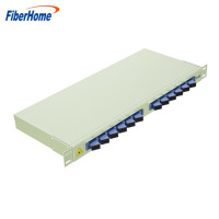 FiberHome 烽火 光纤终端盒机架式加厚法兰SC/FC/LC接口尾纤光缆熔接盒 SC单模满配12芯-12口