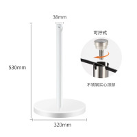 龙云天盾围栏一米线伸缩带防护隔离栏穿绳立柱画廊警戒栏杆 加厚不锈钢白色烤漆38管高度53CM