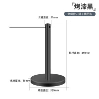 龙云天盾围栏一米线伸缩带防护隔离栏穿绳立柱画廊警戒栏杆 加厚不锈钢黑色烤漆51管高度45CM