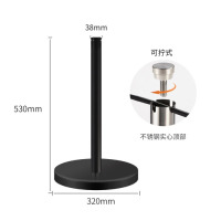 龙云天盾围栏一米线伸缩带防护隔离栏穿绳立柱画廊警戒栏杆 加厚不锈钢黑色烤漆38管高度53CM