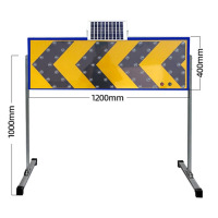 龙云天盾太阳能箭头导向灯警示灯限速限高交通指示标志牌前方施工警示牌 标准款单向右 [120cm*40cm]