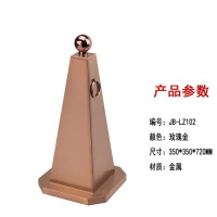 龙云天盾不锈钢金属路锥 反光停车锥 警示禁止停车雪糕筒桶 JB-102玫瑰金 厚款
