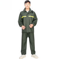 龙云天盾外卖骑手分体雨衣雨裤套装男加厚防水全身防暴雨外卖雨披摩托车骑行服分体 军绿色套装(无口袋) XXXL