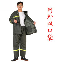 龙云天盾分体雨衣雨裤套装男加厚防水全身防暴雨外卖雨披摩托车骑行服分体 军绿色套装(内外双口袋) XXXXL