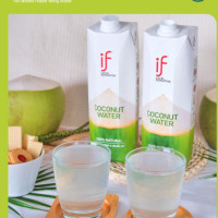 苏宁 IF 泰国进口if纯椰青水100椰子汁饮料1L大瓶装果汁饮品 [1瓶装]6瓶起订