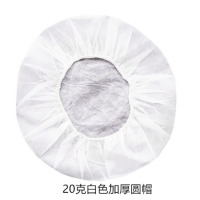 龙云天盾一次性帽子无纺布网帽餐饮工厂防尘头套条形帽整箱2000只装 白色20克加厚手工圆帽500只