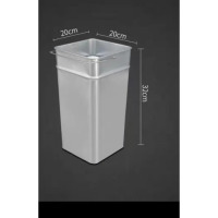 龙云天盾户外垃圾桶内桶 内胆 不锈钢垃圾桶 镀锌板方形桶 白铁皮桶 白色长20*宽20*高32CM