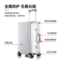 Diplomat外交官行李箱时尚镁铝合金铝框男女旅行拉杆箱TL-25052银色20英寸