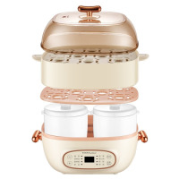 荣事达电蒸锅家用蒸包子锅 可定时蒸蛋器 智能多功能分体式大容量蒸锅电蒸笼 3.5升[配双炖盅]RS-ZG30A