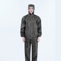 龙云天盾无尘衣分体大码 300斤加肥加胖特大码工作衣分体男女喷漆防尘衣连 8XL灰色(分体连帽) 均码