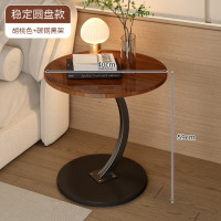 龙云天盾沙发边几边柜轻奢高级感小茶几移动床头床边置物架迷你阳台小桌子 黑架胡桃色[法式小桌]大号40cm