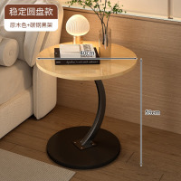 龙云天盾沙发边几边柜轻奢高级感小茶几移动床头床边置物架迷你阳台小桌子 黑架原木色[法式小桌]大号40cm