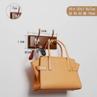 龙云天盾壁挂式衣帽钩实木质家用入户门后挂衣服墙上免打孔玄关钥匙挂包架 胡桃进口实木2钩[20%用户选择]