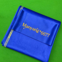 龙云天盾台球桌布台球布中式黑八台尼彩色台面布蓝色红色灰色个性球布粉色 曼扬6677蓝色底布[2.8米]+边布