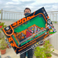 龙云天盾台球桌家用仿真超大台球男女孩益智迷你桌球亲子互动玩具套装 9906超大台球玩具颜色随机