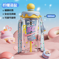 龙云天盾水杯儿童食品级高颜值冰淇淋创意吸管杯子夏季户外便携泡茶水杯子