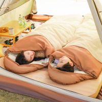 龙云天盾信封式睡袋 户外露营防潮柔软贴身恒温加厚保暖冬季 浅沙色1.0kg