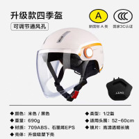 龙云天盾 TK29四季通用电动车头盔 春夏可拆护耳电瓶车头盔新国标A类3C认证双镜片米粉色52-60cm