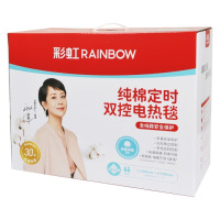 彩虹全线路安全保护双控双温电热毯双人纯棉1.8米*1.5米 1558