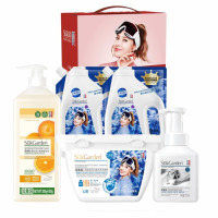 蔬果园家庭清洁洗护套装礼盒 蔬果园蓝风铃洗衣液五件套3.2KG