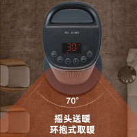 格力(GREE) 取暖器家用立式暖风机速热电暖风智能定时电暖器遥控客厅卧室热风机烤火炉电暖气片 遥控款-碧玺蓝 NTFH