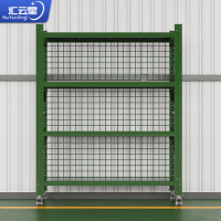 汇云星带网货架重型仓储货架可移动战备货架重型器械物资架带轮军绿色 三面带网主架160*80*200(200KG)